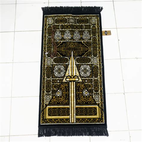 Jual Sajadah Turki Hitam Motif Kiswah Ukuran Sedang Dan Kecil Murah