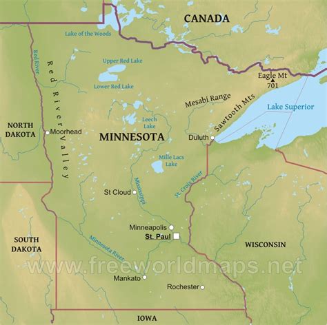 Minnesota Lakes And Rivers Map Gis Geography - Bank2home.com