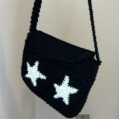 Handmade Crochet Star Messenger Bag Can Be Made In Depop