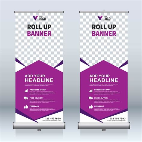 Roll Up Banner Design Vorlagen Premium Vektor