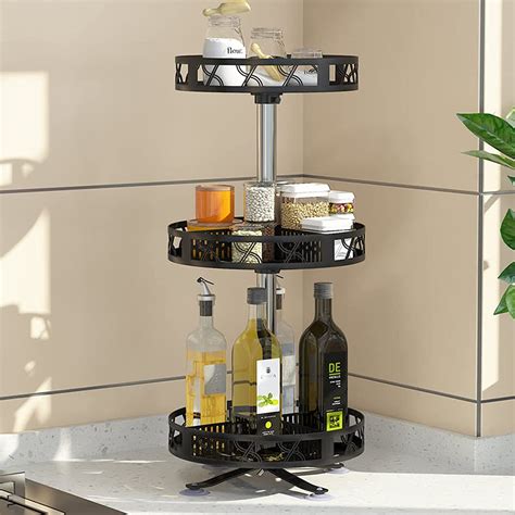 Whixant Rotating Spice Racks Rotatable Kitchen Rack Countertop