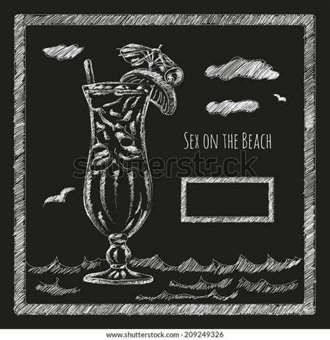 Sex On Beach Cocktail On Blackboard Stock Vector Royalty Free 209249326 Shutterstock