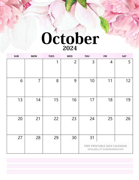 Your Free 2024 Floral Calendar Printable Is Here