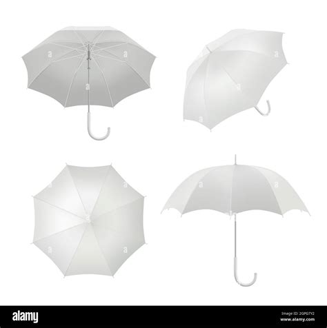 Realistic Umbrellas Rain Protection Symbol Umbrella In Various View