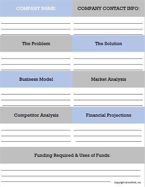 One Page Business Plan Template & How-To Guide