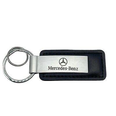 OEM Mercedes Benz Black Leather Silver Stainless Key Ring Key Chain EBay