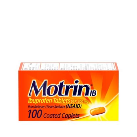 Motrin Ib Ibuprofen Tablets 100 Ct Smiths Food And Drug