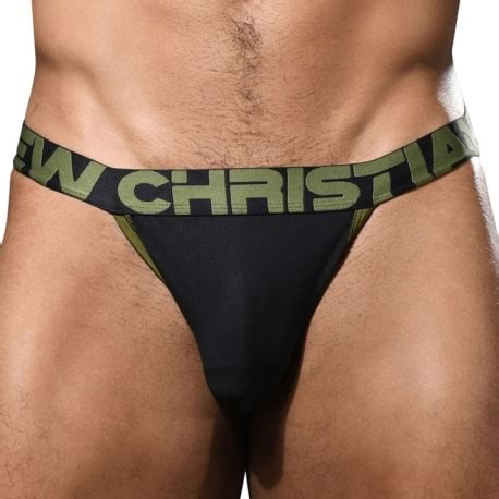 Andrew Christian Jock Strap Fun Almost Naked Moisture Control Noir