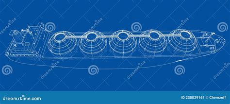 Large Gas Tanker Or Lng Carrier Vector Stock Vector Illustration Of