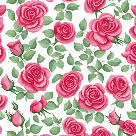 Premium AI Image A Seamless Pattern Of Pink Roses With Green Leaves