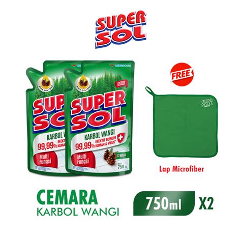 Jual Supersol Pembersih Lantai Karbol Cemara Pine Pouch Ml X Free