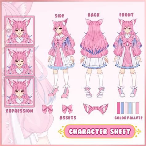 Custom Vtuber Character Sheet Etsy