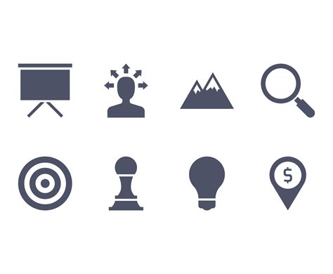 Business Strategy Icon Set Vector Art & Graphics | freevector.com