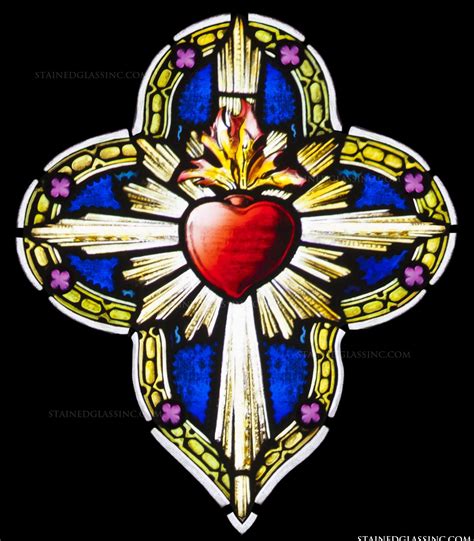 Heart And Cross Religious Stained Glass Window Stained Glass Tattoo Stain Glass Cross Cross