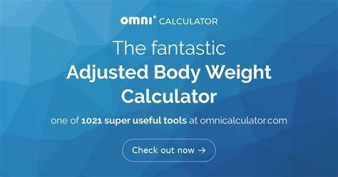 Adjusted Body Weight Calculator Omni