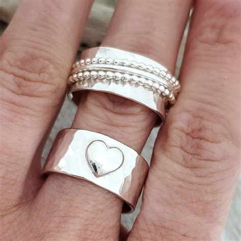 Stunning Sterling Silver Wide Band Rings