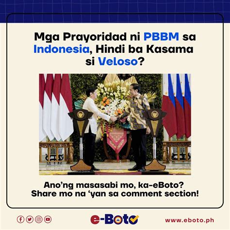 Mga Prayoridad Ni PBBM Sa Indonesia Hindi Ba Kasama Si Veloso