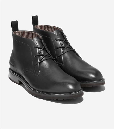 Mens Berkshire Lug Water Resistant Chukka Boots In Black Cole Haan