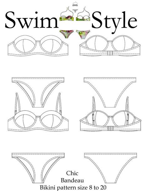 Bandeau Bikini Pdf Sewing Pattern Swimsuit Pattern Pdf Etsy Espa A