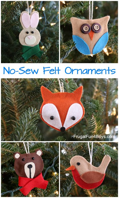 The Cutest Ever No-Sew Felt Woodland Animal Christmas Ornaments ...