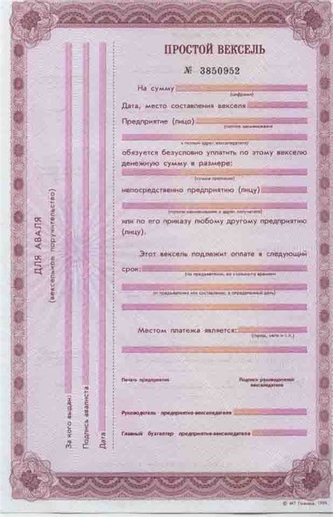 Вексельные реквизиты