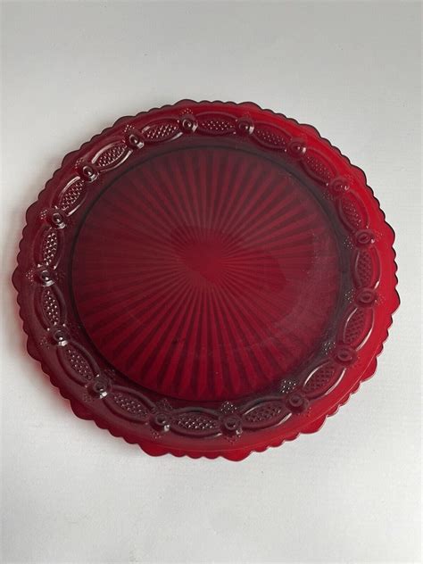 Avon Cape Cod Ruby Red Dinner Plate Etsy