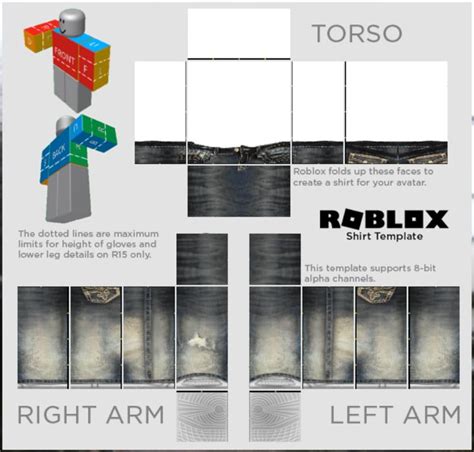 Free 33 Jeans Aesthetic Roblox Pants Template