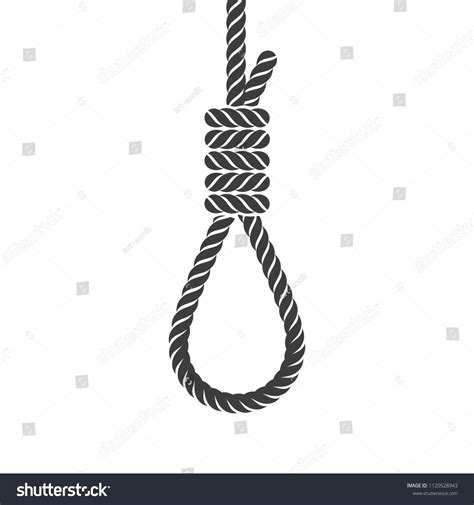 Rope Hanging Loop Flat Monochrome Design Stock Vector Royalty Free