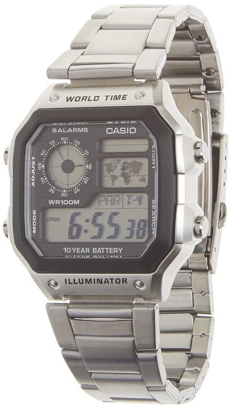 Casio Mens Ae1200whd 1a Stainless Steel Digital Watch Casio Amazon