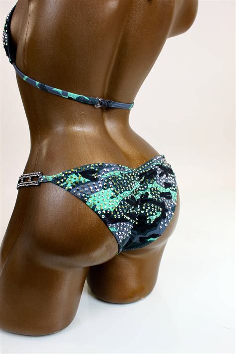 Npc Ifbb Competition Bikini Shimmering Camo Bikini Suit Etsy