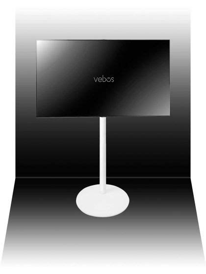 Vebos Pied d enceinte télévision blanc