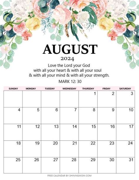 Free Bible Verse Calendar To Inspire You