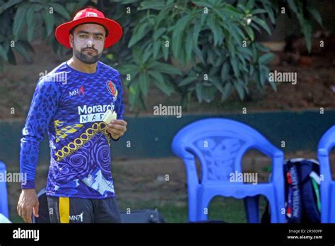 Rashid Khan Afghanistan Star Player During Practice Session At Sher E Bangla National Cricket