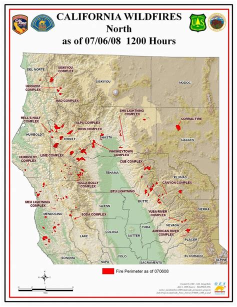 Map Of Current Fires In Northern California | Secretmuseum - Map Of ...