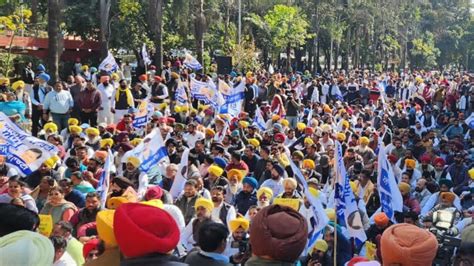 Adani Crisis Aap Stages Protests In Delhi Kolkata Chandigarh