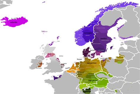 Alternate Germanic language family : r/imaginarymaps