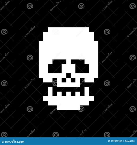 Minecraft Skeleton Head Pixel Art