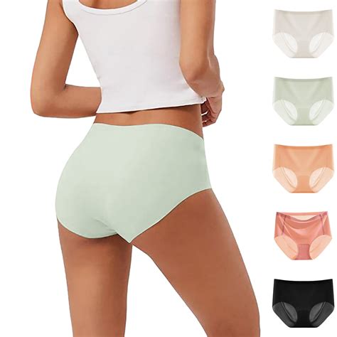 Pmuybhf Underwear Women Womens Mixed Color 5 Pack Ice Silk Traceless Comfortable And Breathable