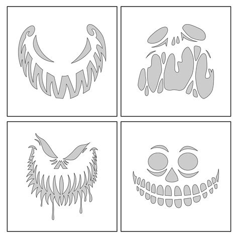 Happy Halloween Pumpkin Carving Templates | Halloween pumpkin stencils, Cat pumpkin stencil ...