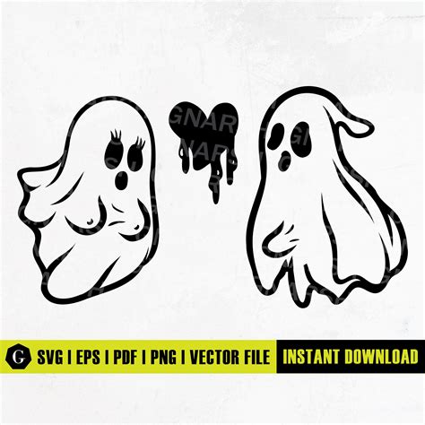 Couple Ghosts Svg Cute Ghost Svg Ghost Silhouette Ghost Etsy