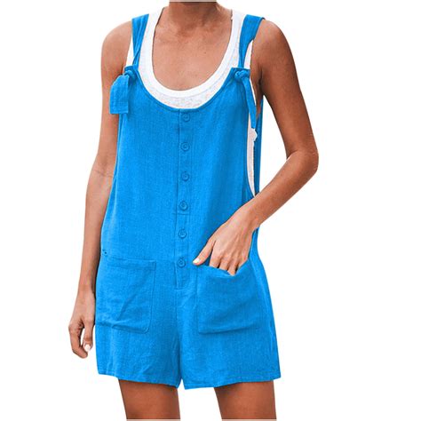 Ssaavkuy Womens Summer Suspender Shorts Jumpsuit Strap Pants Overalls