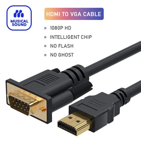 Кабель HDMI-VGA для ПК, монитора, игровой HDTV 1080P, HDMI, штекер для ...
