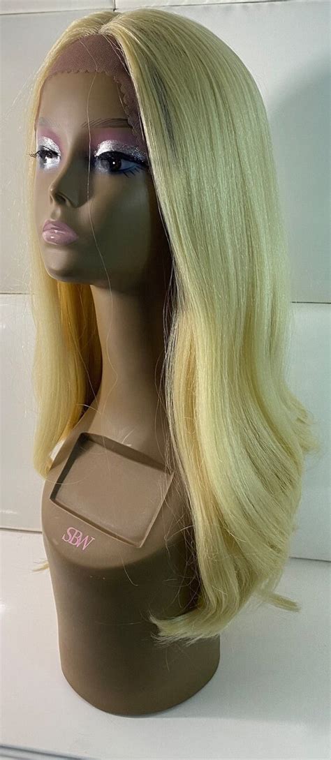 LIGHT BLONDE Swiss Lace Front Wig Deep Part Straight Loose Etsy