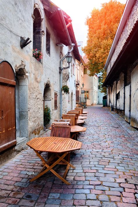 Premium Photo | Catherine Lane in Tallinn Estonia on a rainy day Wet