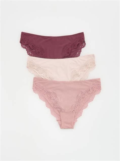 Majtki typu bikini pack Kolor pastelowy róż RESERVED CR X