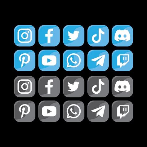 Premium Vector Social Media Icons Button Vector