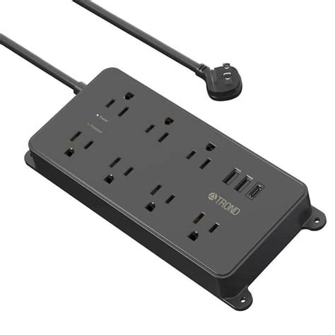 Etokfoks Heavy Duty Mountable Outlet Power Strip Surge Protector With