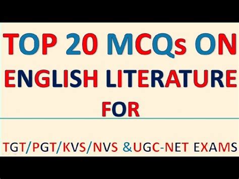 MOST IMP MCQs BASED ON ENGLISH LITERATURE FOR TGT PGT KVS NVS DSSSB