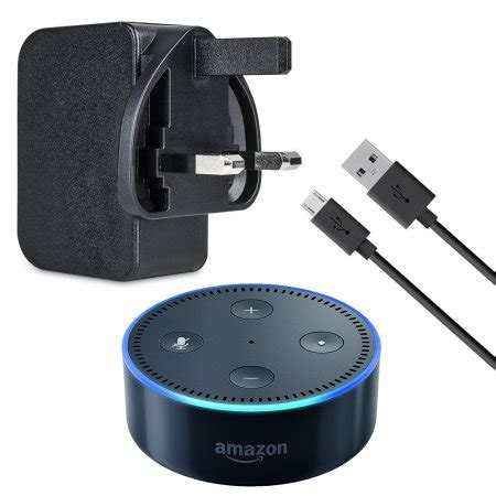 Amazon Echo Dot Power Adapter And Cable Black