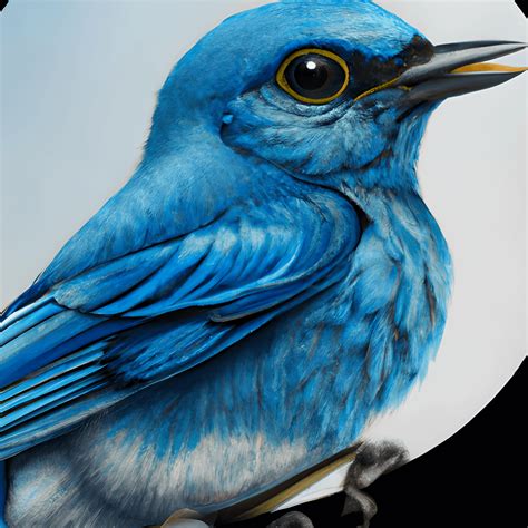 Blue Bird Hyper Realistic Painting · Creative Fabrica